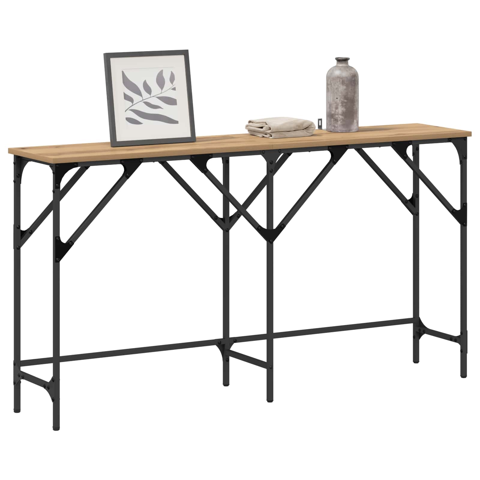 Tavolo consolle rovere artigianale 140 x 29 x 75 cm