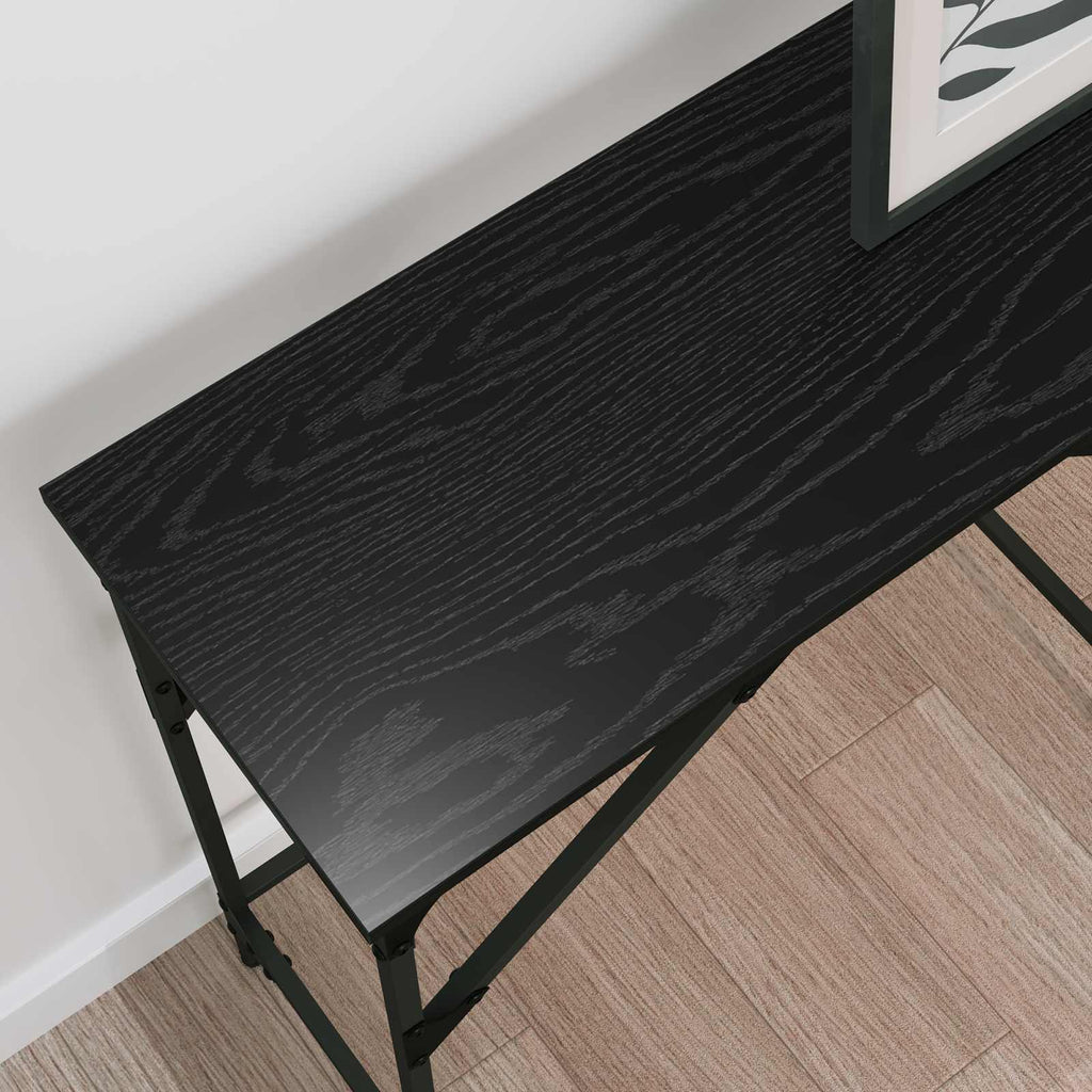 Tavolo consolle Rovere Nero 140 x 29 x 75 cm Legno multistrato