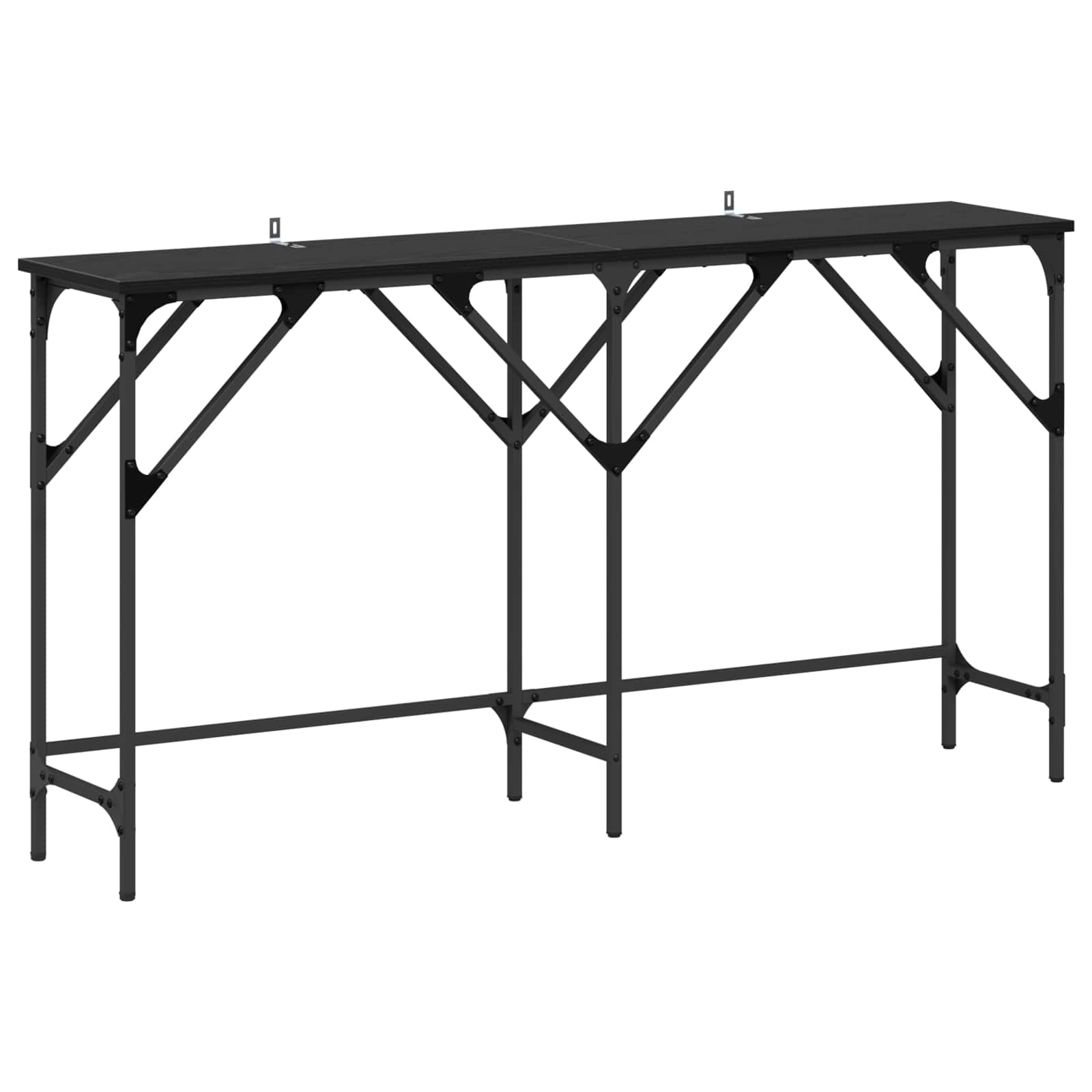 Tavolo consolle Rovere Nero 140 x 29 x 75 cm Legno multistrato