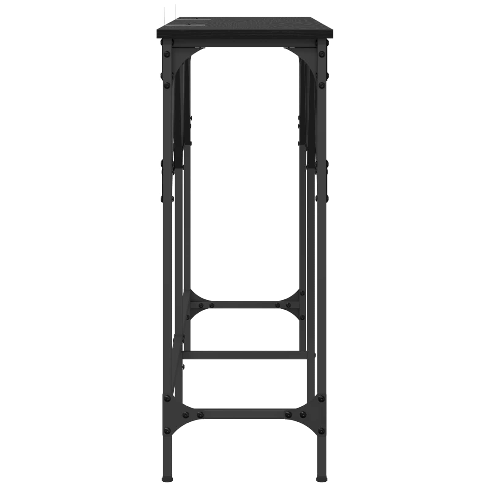 Tavolo consolle Rovere Nero 140 x 29 x 75 cm Legno multistrato