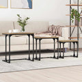 Tavolo da caffè nesting 3 pcs rovere artigianale