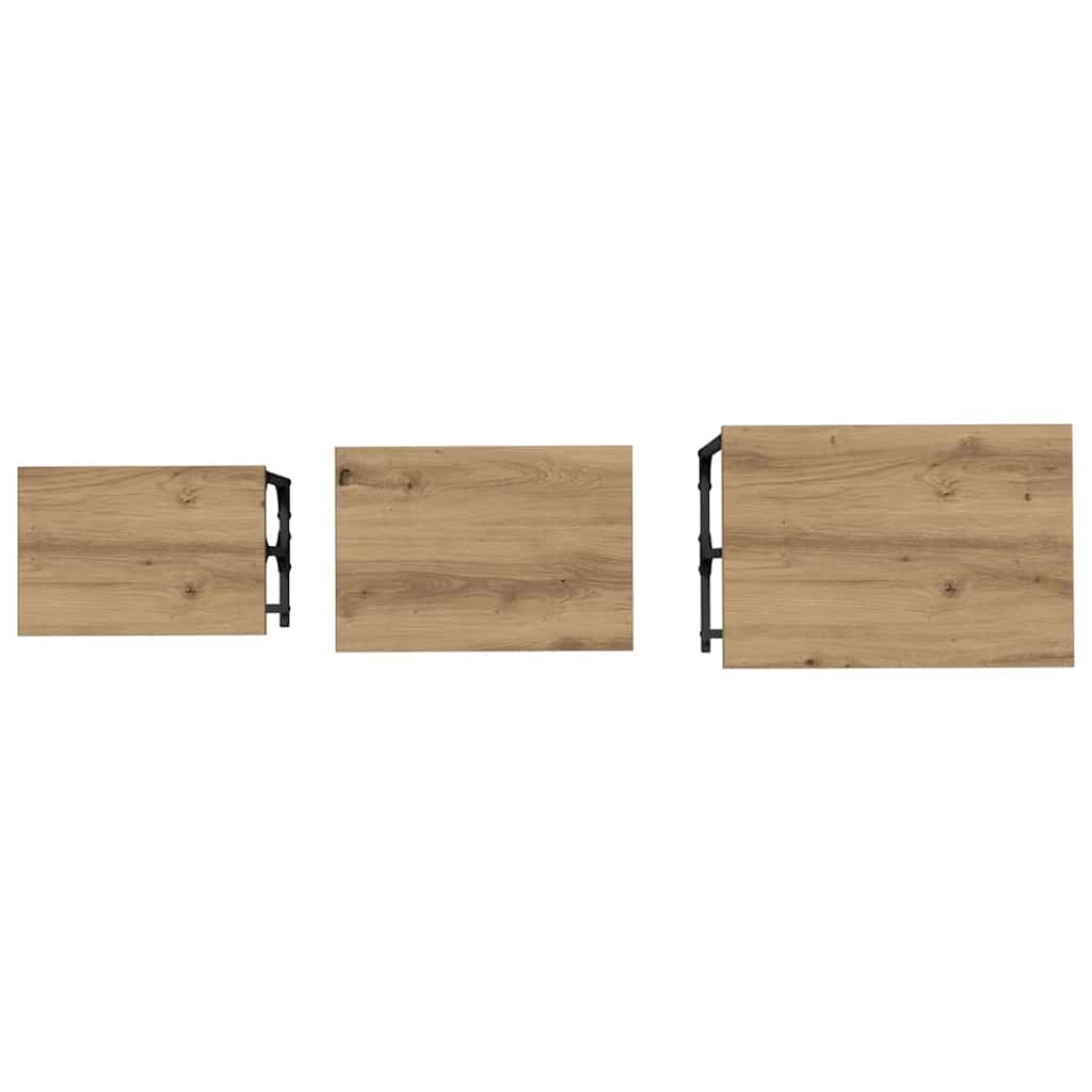 Tavolo da caffè nesting 3 pcs rovere artigianale