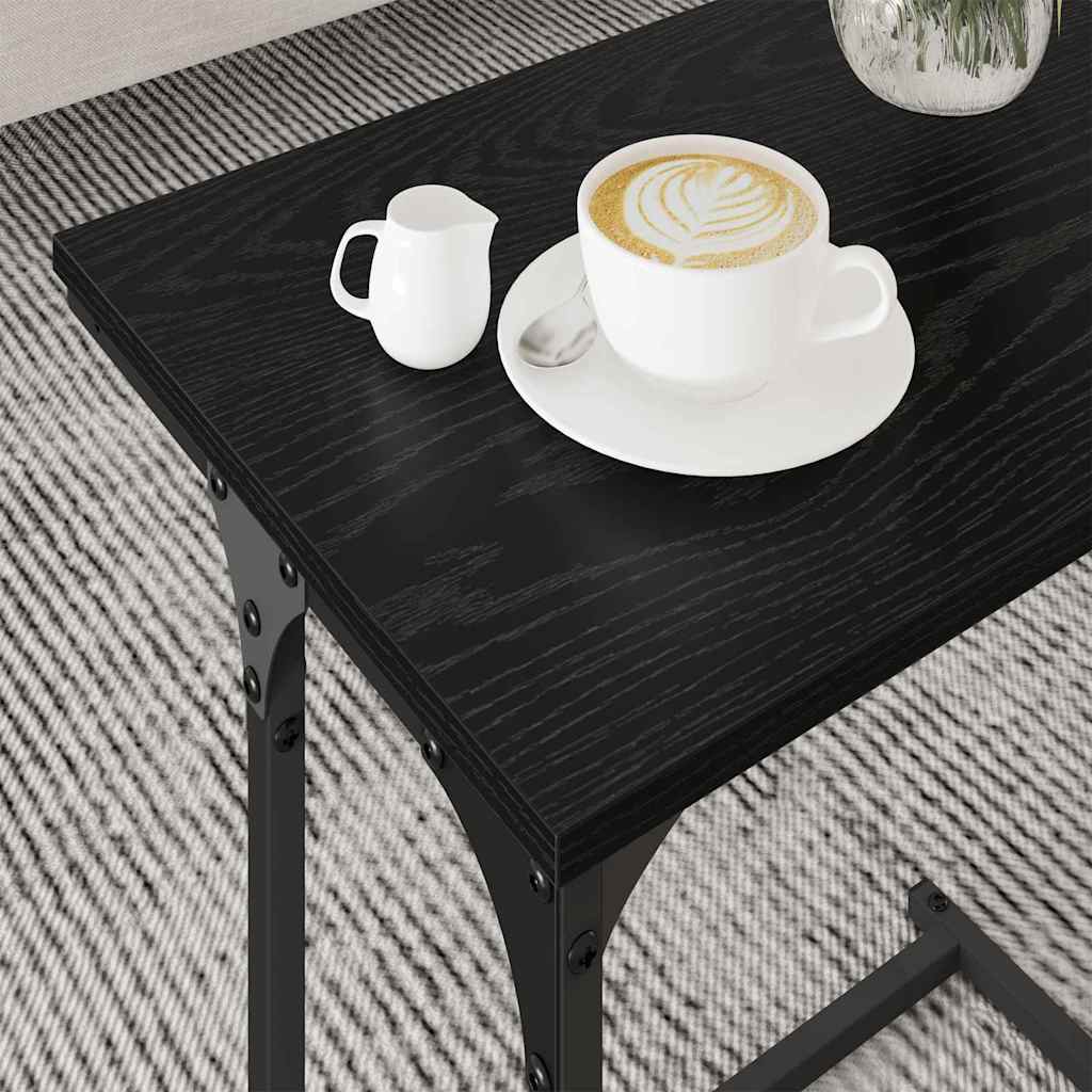 Tavolo da caffè nesting 3 pcs Rovere nero Legno multistrato