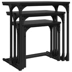 Tavolo da caffè nesting 3 pcs Rovere nero Legno multistrato