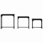 Tavolo da caffè nesting 3 pcs Rovere nero Legno multistrato