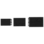 Tavolo da caffè nesting 3 pcs Rovere nero Legno multistrato