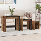 Tavolino da salotto 3 pcs Legno vecchio Legno multistrato