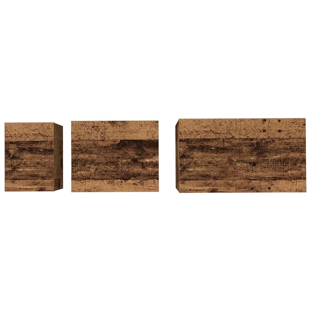 Tavolino da salotto 3 pcs Legno vecchio Legno multistrato