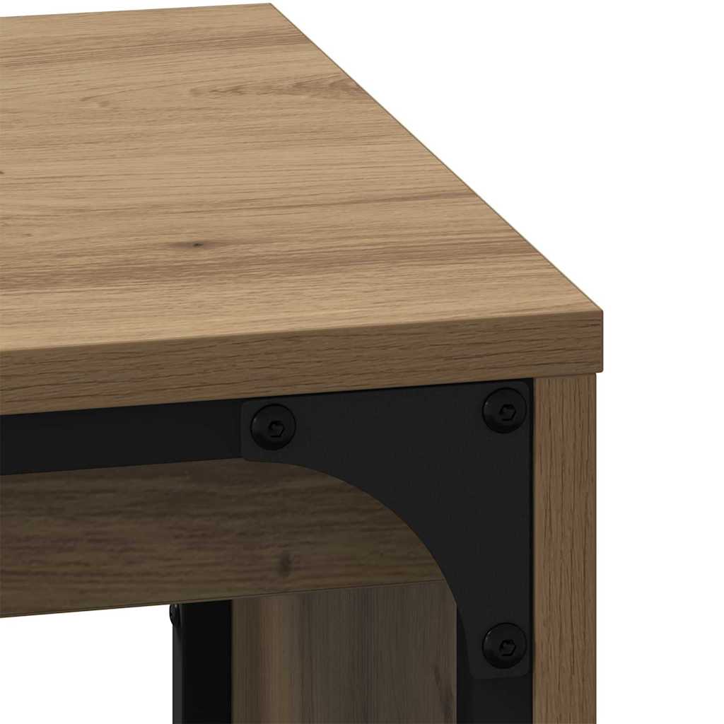 Tavolino da salotto 3 pcs Rovere artigianale Legno multistrato