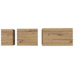 Tavolino da salotto 3 pcs Rovere artigianale Legno multistrato
