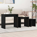 Tavolino da salotto 3 pcs Rovere Nero Legno multistrato