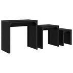 Tavolino da salotto 3 pcs Rovere Nero Legno multistrato