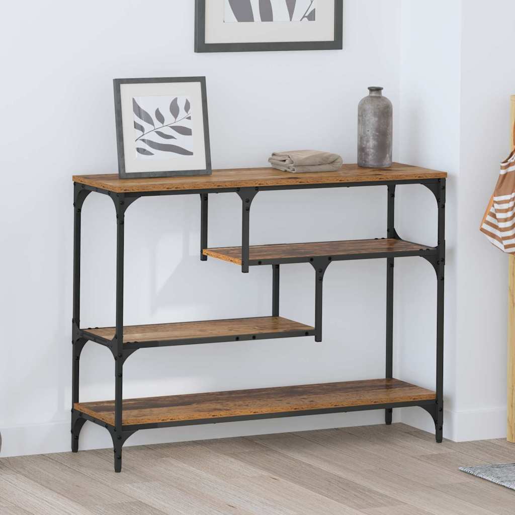 Tavolo consolle con lo scaffale Legno vecchio 100 x 30 x 75 cm
