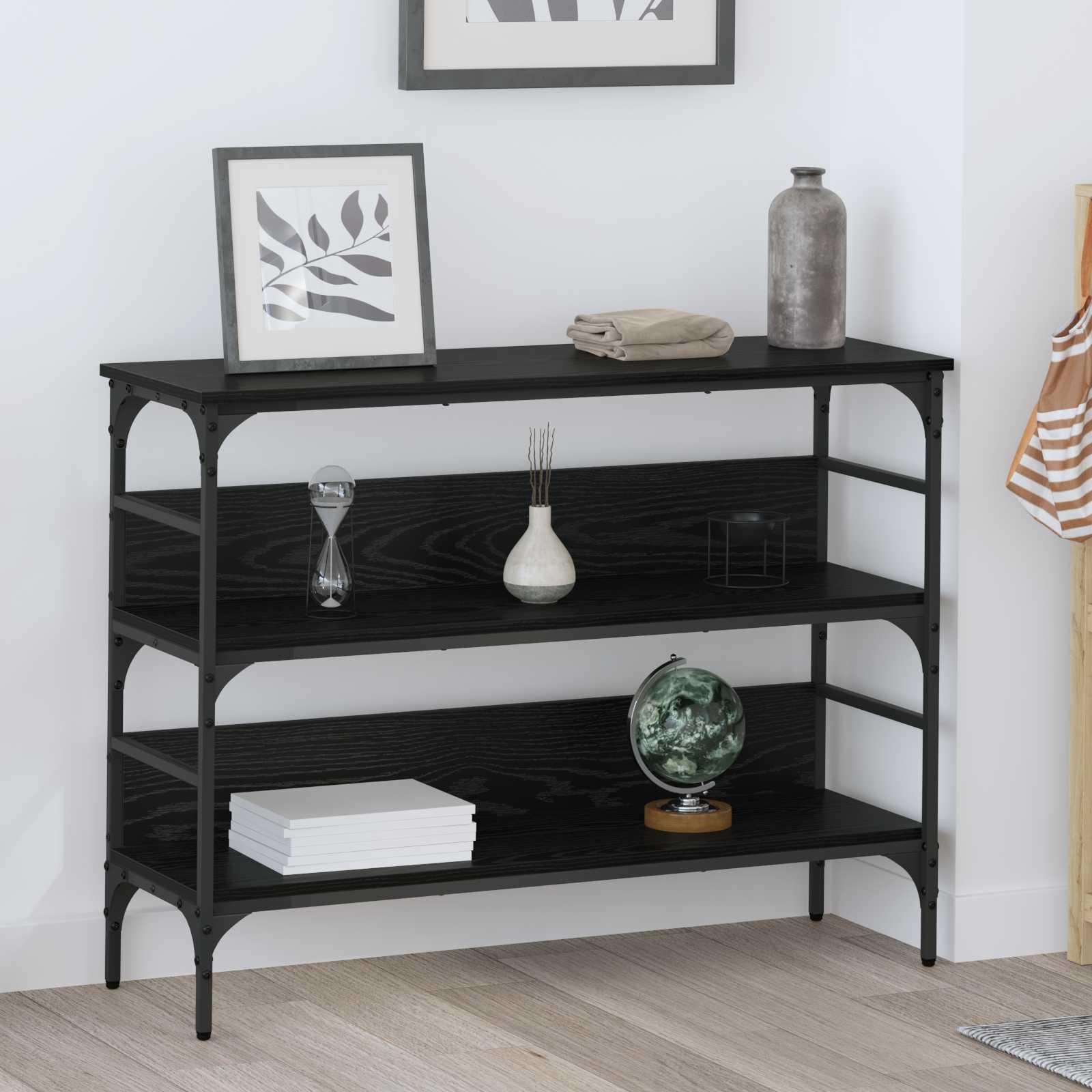 Tavolo consolle Rovere nero 100 x 32 x 75 cm Legno multistrato