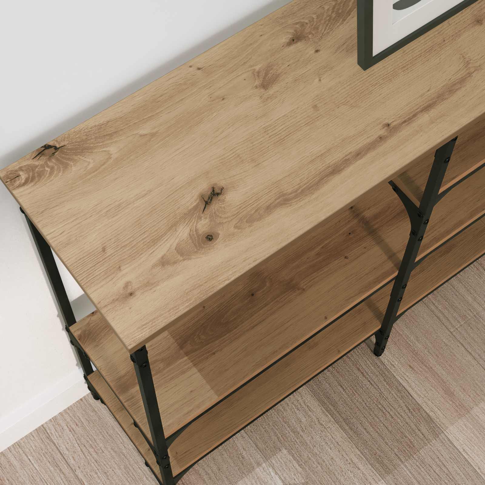 Tavolo consolle rovere artigianale 160 x 29 x 80 cm