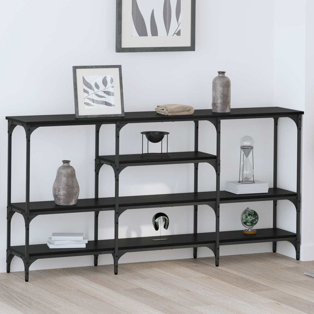Tavolo consolle Rovere nero 160 x 29 x 80 cm Legno multistrato
