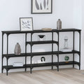 Tavolo consolle Rovere nero 160 x 29 x 80 cm Legno multistrato