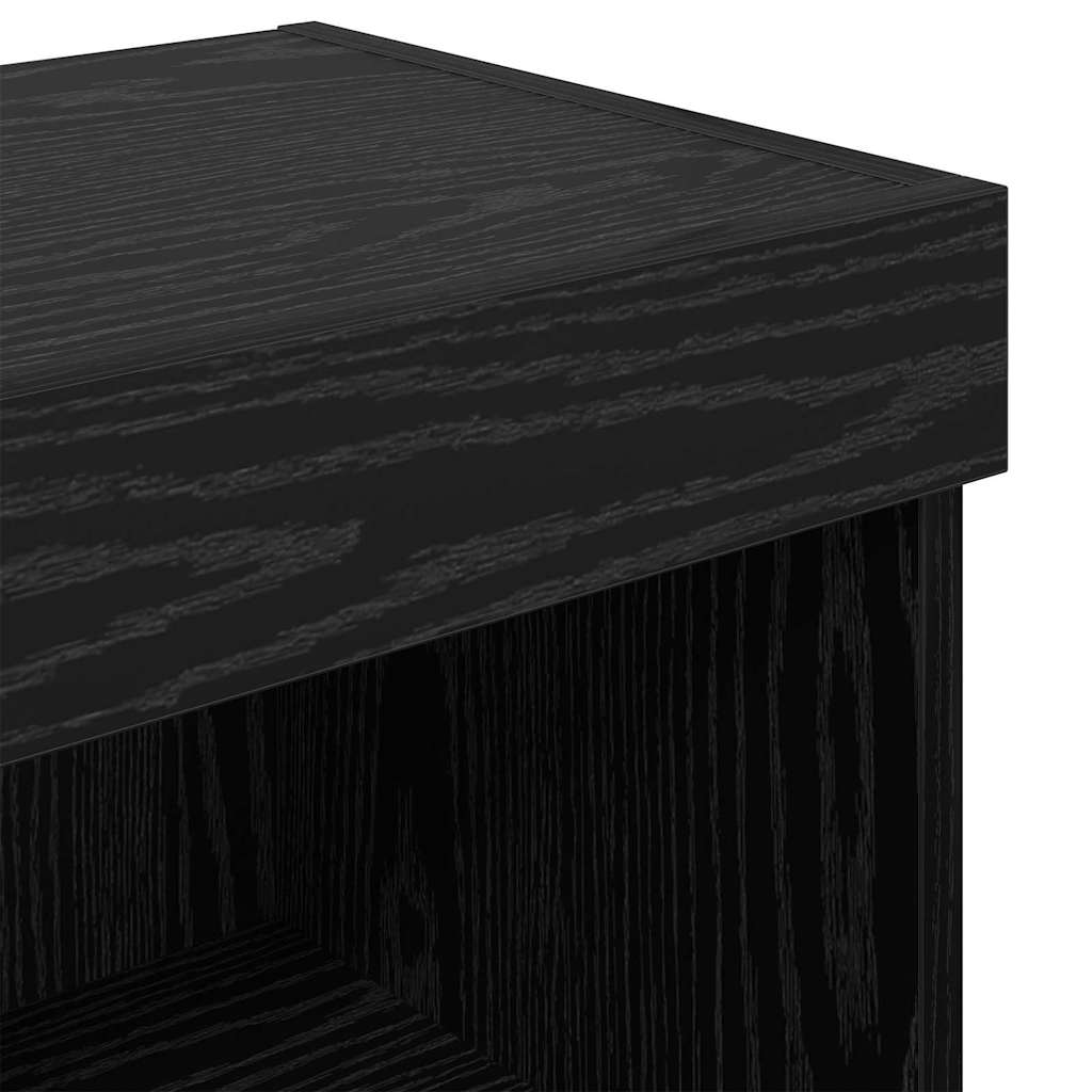 Mobile TV da parete con LED Rovere Nero 100 x 30 x 30 cm