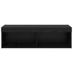 Mobile TV da parete con LED Rovere Nero 100 x 30 x 30 cm