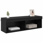 Mobile TV da parete con LED Rovere Nero 100 x 30 x 30 cm