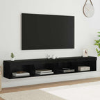 Set mobile TV con LED 2 pcs Rovere Nero 100 x 30 x 30 cm