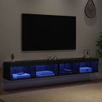 Set mobile TV con LED 2 pcs Rovere Nero 100 x 30 x 30 cm