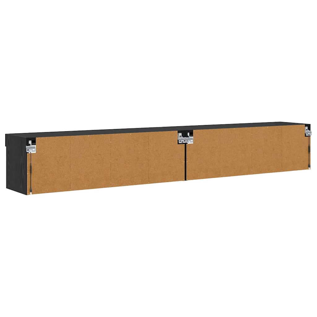 Set mobile TV con LED 2 pcs Rovere Nero 100 x 30 x 30 cm