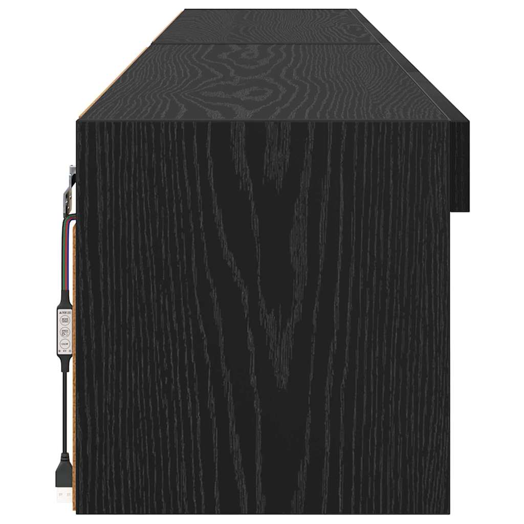 Set mobile TV con LED 2 pcs Rovere Nero 100 x 30 x 30 cm