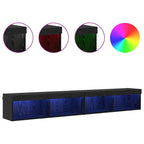 Set mobile TV con LED 2 pcs Rovere Nero 100 x 30 x 30 cm