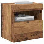 Mobile TV da parete con LED Legno vecchio 40 x 30 x 40 cm