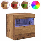Mobile TV da parete con LED Legno vecchio 40 x 30 x 40 cm