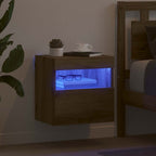 Mobile TV da parete con LED Rovere artigianale 40 x 30 x 40 cm