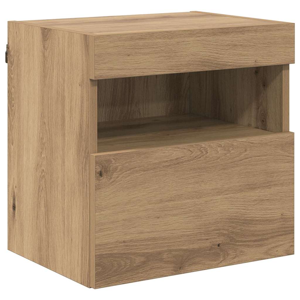 Mobile TV da parete con LED Rovere artigianale 40 x 30 x 40 cm