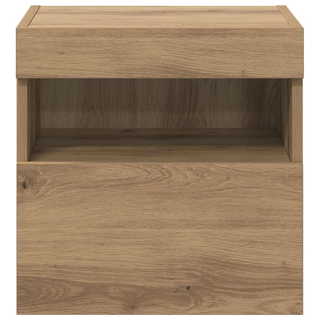 Mobile TV da parete con LED Rovere artigianale 40 x 30 x 40 cm