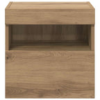 Mobile TV da parete con LED Rovere artigianale 40 x 30 x 40 cm