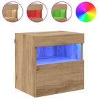 Mobile TV da parete con LED Rovere artigianale 40 x 30 x 40 cm