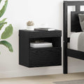 Mobile TV da parete con LED Rovere Nero 40 x 30 x 40 cm