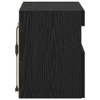 Mobile TV da parete con LED Rovere Nero 40 x 30 x 40 cm