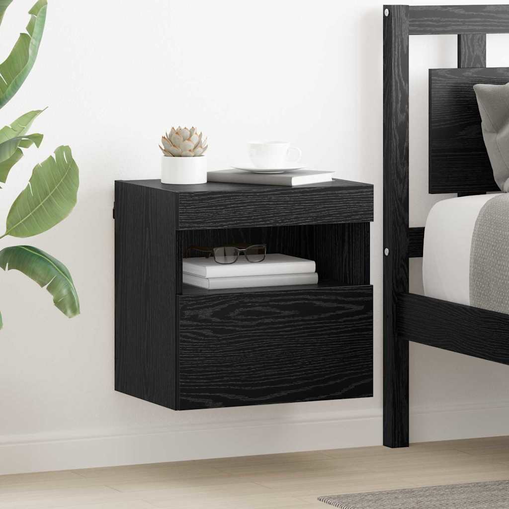 Mobiletti TV da Parete 2 pcs Rovere Nero 40 x 30 x 40 cm