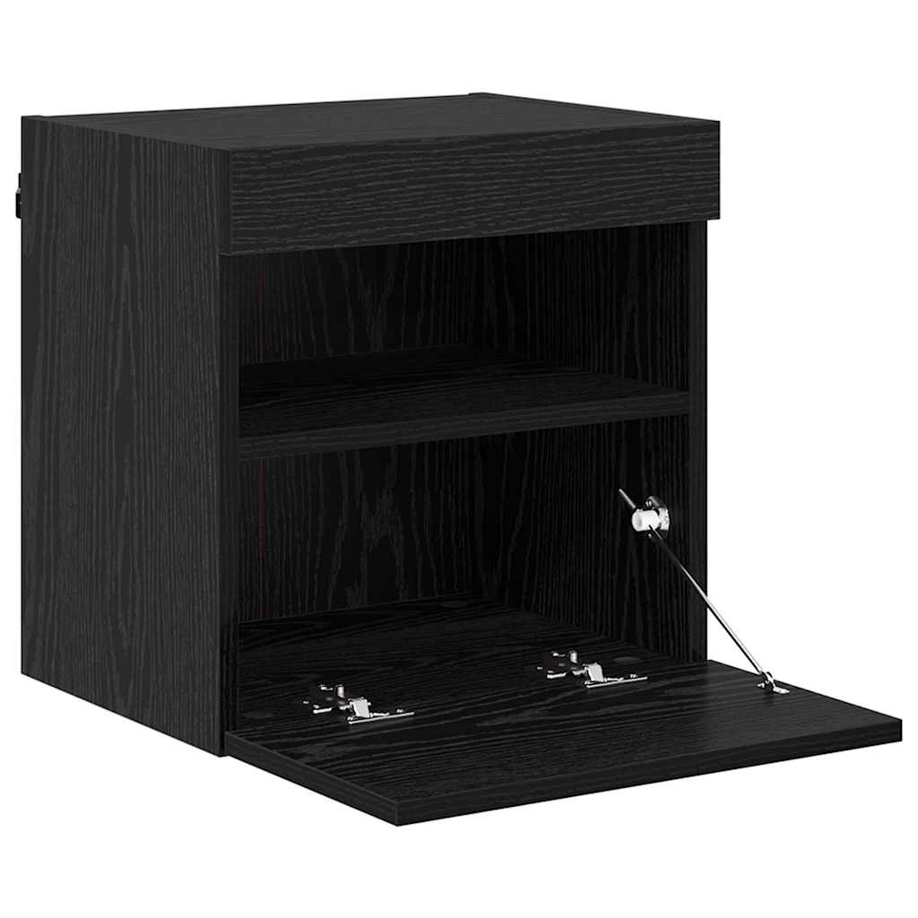 Mobiletti TV da Parete 2 pcs Rovere Nero 40 x 30 x 40 cm