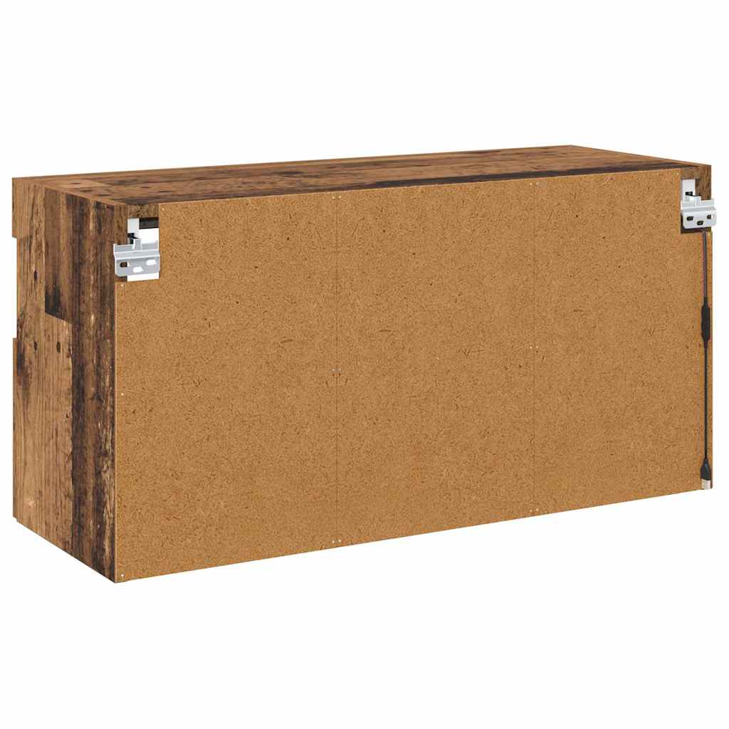 Mobile TV da parete con LED Legno vecchio 80 x 30 x 40 cm