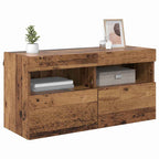 Mobile TV da parete con LED Legno vecchio 80 x 30 x 40 cm