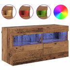 Mobile TV da parete con LED Legno vecchio 80 x 30 x 40 cm