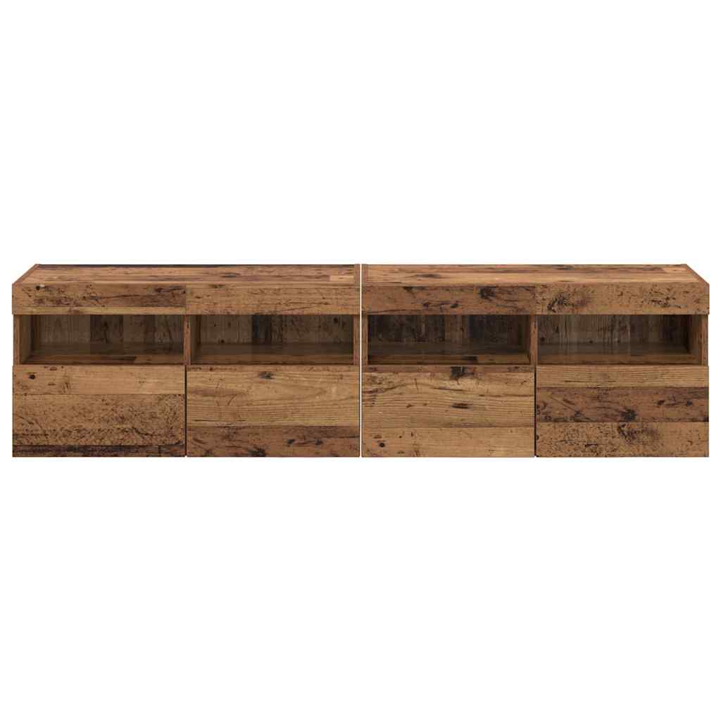 Mobiletti TV da Parete 2 pcs Legno vecchio 80 x 30 x 40 cm