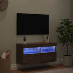 Mobile TV da parete con LED Rovere artigianale 80 x 30 x 40 cm