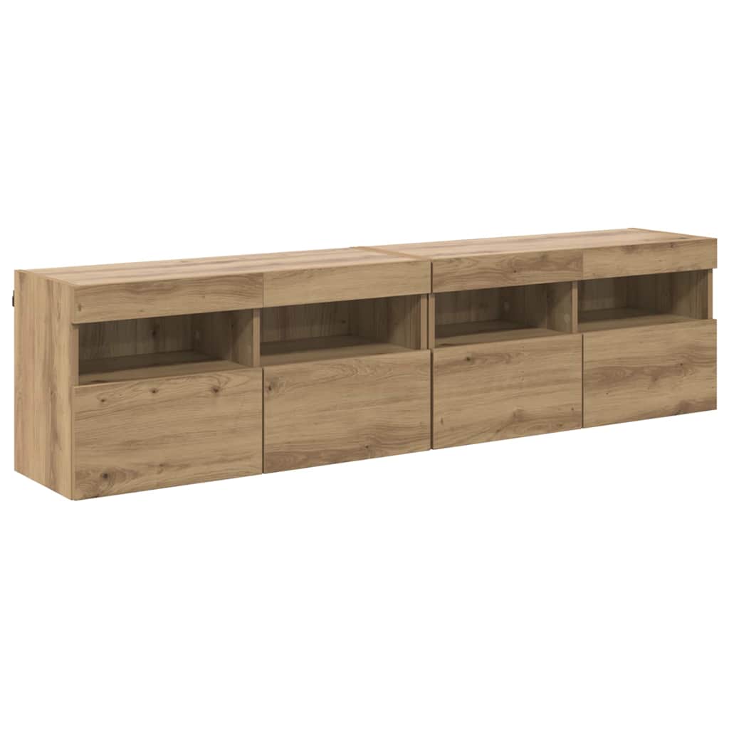 Mobiletti TV da Parete 2 pcs Rovere artigianale 80 x 30 x 40 cm