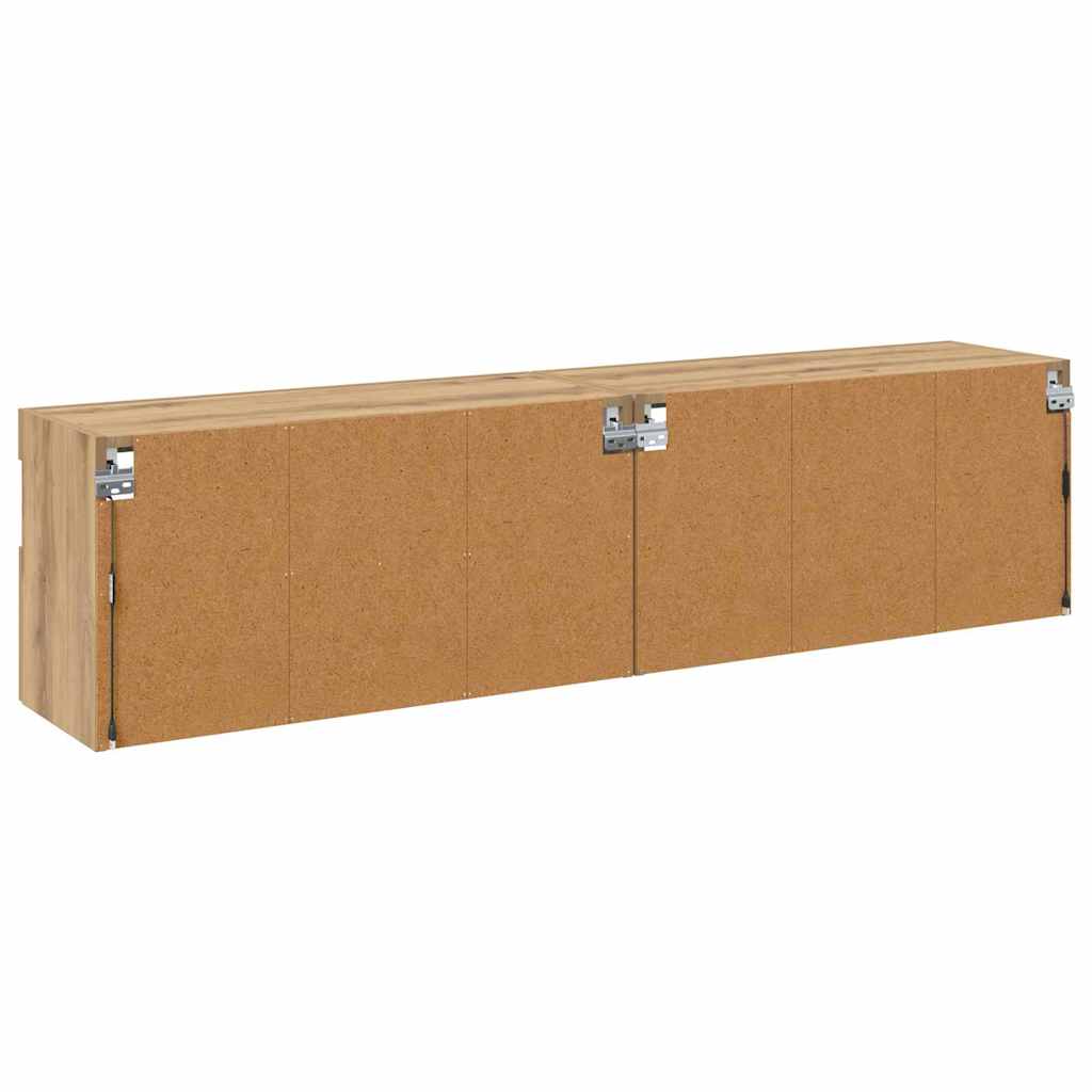 Mobiletti TV da Parete 2 pcs Rovere artigianale 80 x 30 x 40 cm