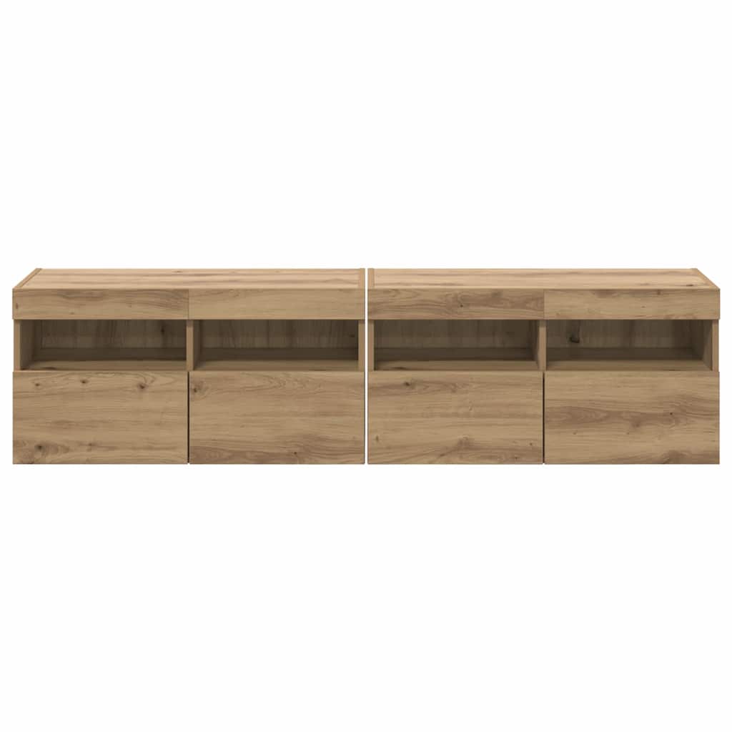 Mobiletti TV da Parete 2 pcs Rovere artigianale 80 x 30 x 40 cm