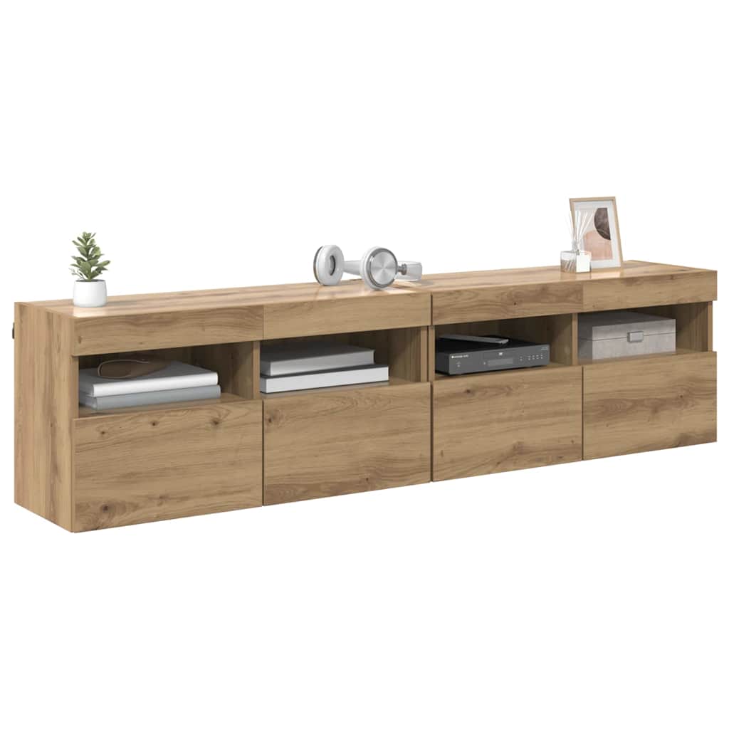 Mobiletti TV da Parete 2 pcs Rovere artigianale 80 x 30 x 40 cm