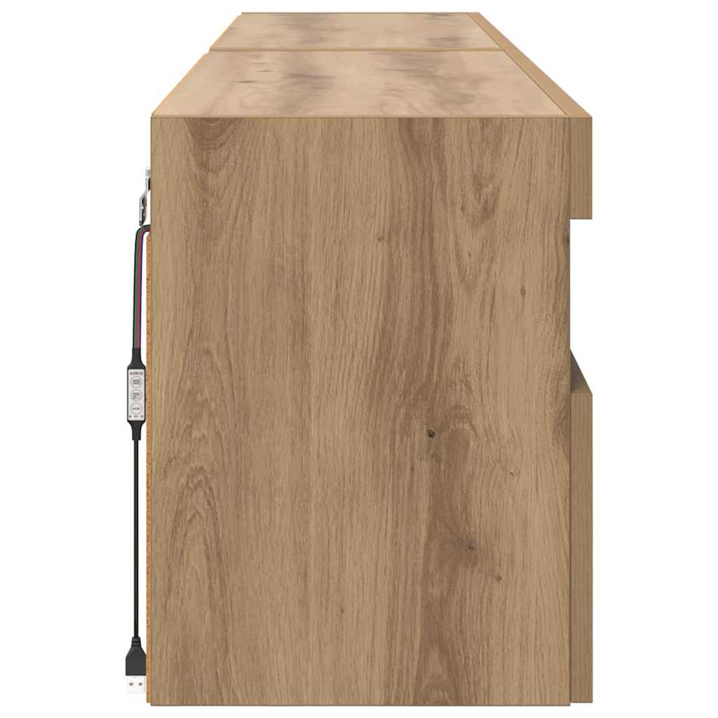 Mobiletti TV da Parete 2 pcs Rovere artigianale 80 x 30 x 40 cm